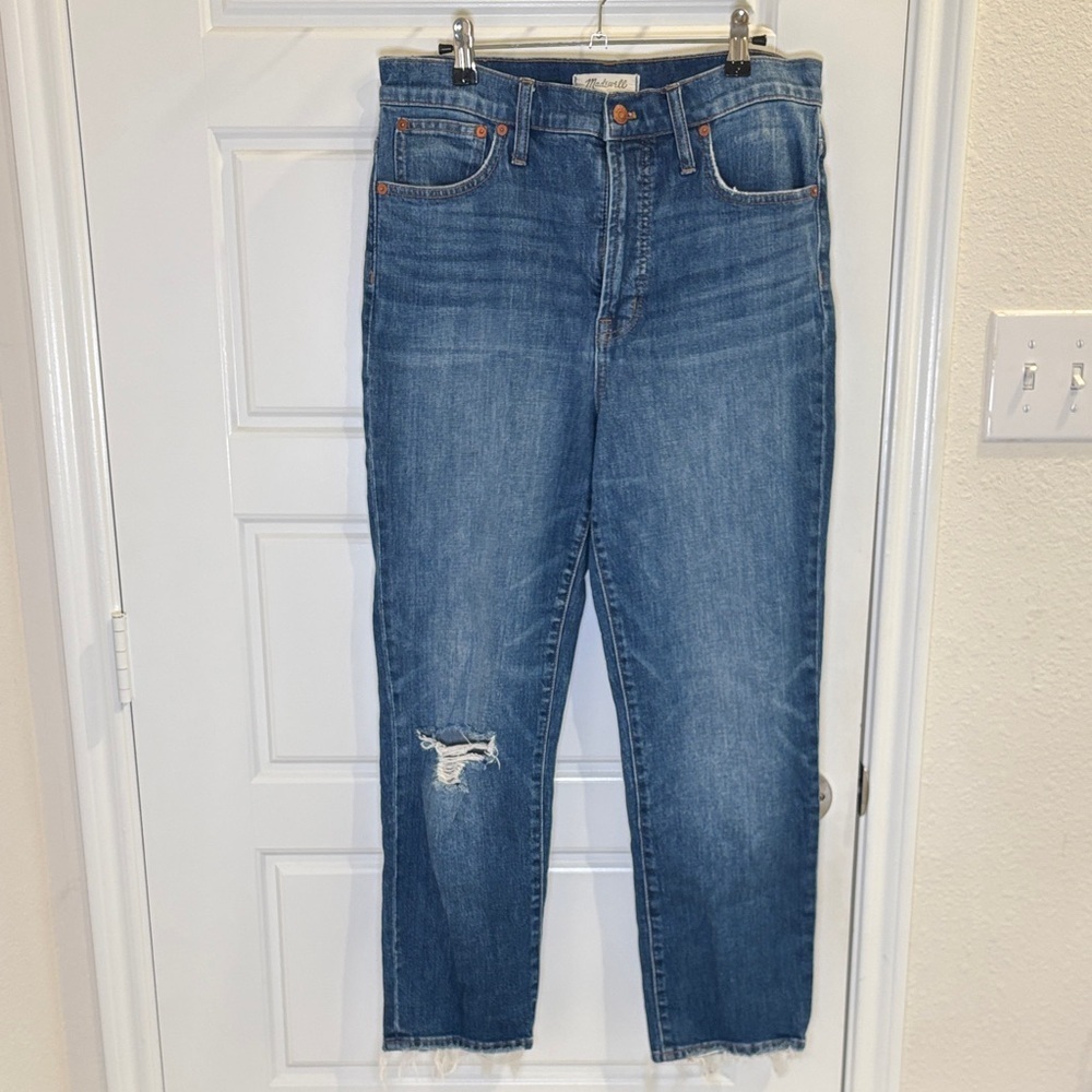 Madewell The Perfect Vintage Crop Jeans Size 30 High Rise Distressed